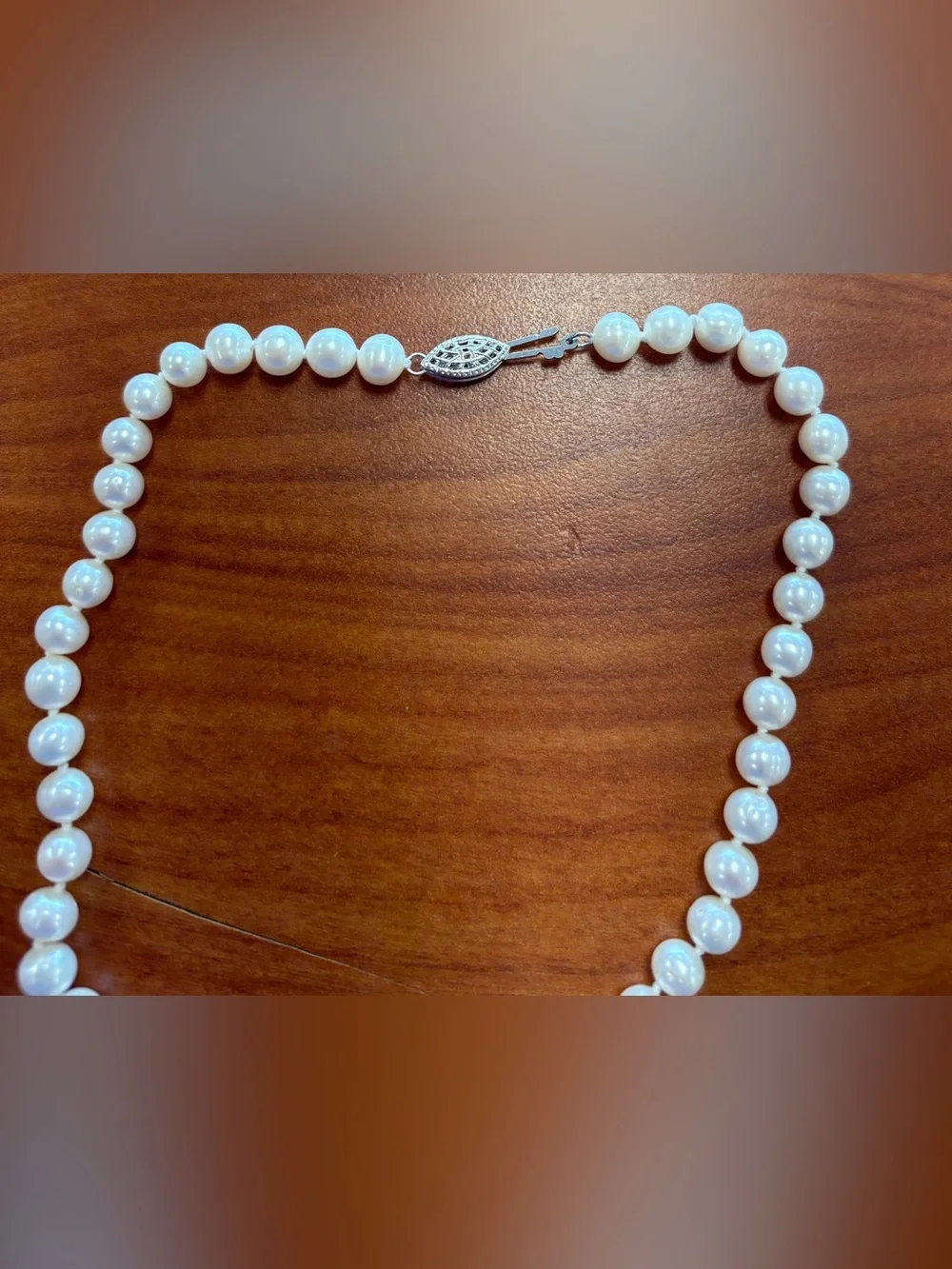 925 Sterling Silver Faux Pearl QVC Necklace